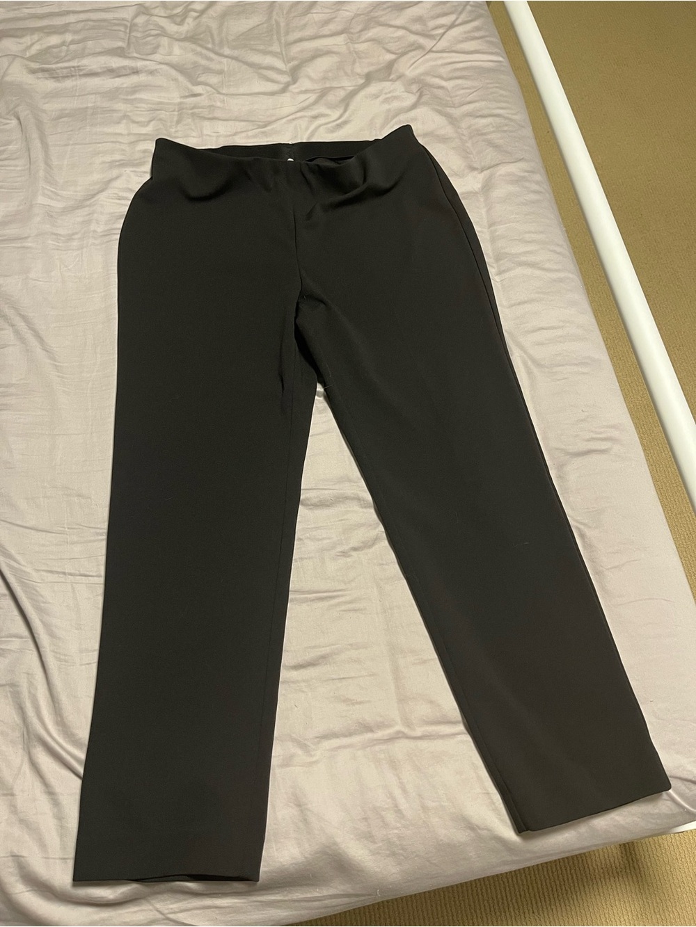 Anne Klein Black Straight-Leg Pull-On Trousers
